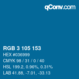 Color code: RGB 3 105 153 | qconv.com