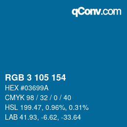 Color code: RGB 3 105 154 | qconv.com