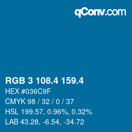 カラーコード: RGB 3 108.4 159.4 | qconv.com