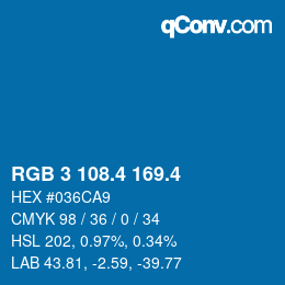 カラーコード: RGB 3 108.4 169.4 | qconv.com
