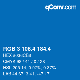 カラーコード: RGB 3 108.4 184.4 | qconv.com