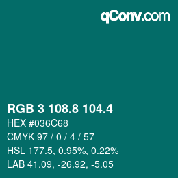 カラーコード: RGB 3 108.8 104.4 | qconv.com