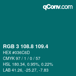 カラーコード: RGB 3 108.8 109.4 | qconv.com