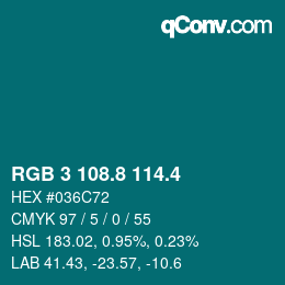 カラーコード: RGB 3 108.8 114.4 | qconv.com