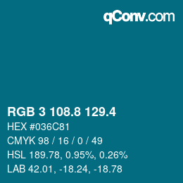 カラーコード: RGB 3 108.8 129.4 | qconv.com