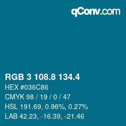 カラーコード: RGB 3 108.8 134.4 | qconv.com
