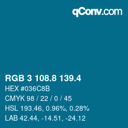 カラーコード: RGB 3 108.8 139.4 | qconv.com