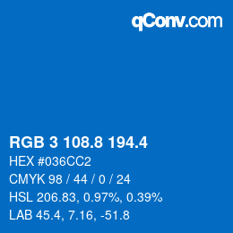 カラーコード: RGB 3 108.8 194.4 | qconv.com