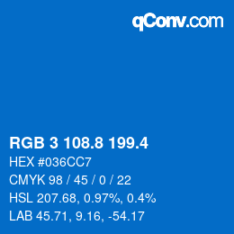 カラーコード: RGB 3 108.8 199.4 | qconv.com