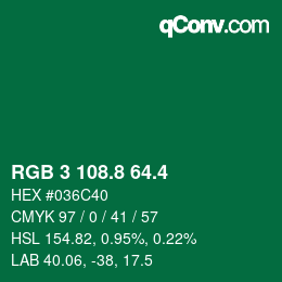 カラーコード: RGB 3 108.8 64.4 | qconv.com