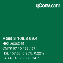 カラーコード: RGB 3 108.8 69.4 | qconv.com
