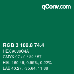 カラーコード: RGB 3 108.8 74.4 | qconv.com