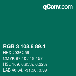 カラーコード: RGB 3 108.8 89.4 | qconv.com