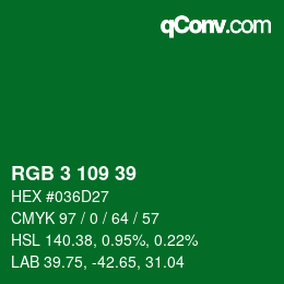 Color code: RGB 3 109 39 | qconv.com