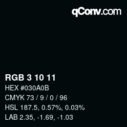 Color code: RGB 3 10 11 | qconv.com