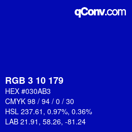 Color code: RGB 3 10 179 | qconv.com