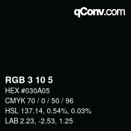 Color code: RGB 3 10 5 | qconv.com