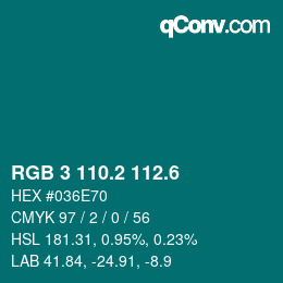 カラーコード: RGB 3 110.2 112.6 | qconv.com