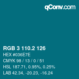カラーコード: RGB 3 110.2 126 | qconv.com