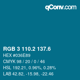 カラーコード: RGB 3 110.2 137.6 | qconv.com