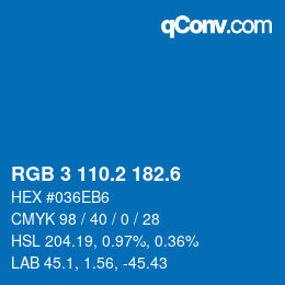 カラーコード: RGB 3 110.2 182.6 | qconv.com