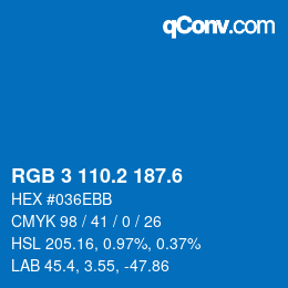 カラーコード: RGB 3 110.2 187.6 | qconv.com