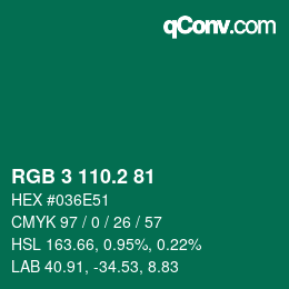カラーコード: RGB 3 110.2 81 | qconv.com