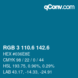 カラーコード: RGB 3 110.6 142.6 | qconv.com