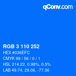 颜色代码: RGB 3 110 252 | qconv.com