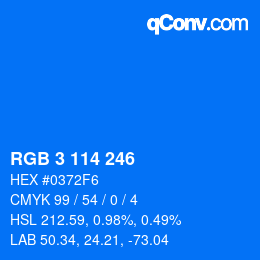 Color code: RGB 3 114 246 | qconv.com