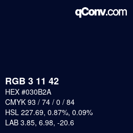 Color code: RGB 3 11 42 | qconv.com