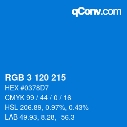 Color code: RGB 3 120 215 | qconv.com