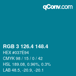 カラーコード: RGB 3 126.4 148.4 | qconv.com