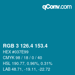 カラーコード: RGB 3 126.4 153.4 | qconv.com