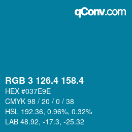 カラーコード: RGB 3 126.4 158.4 | qconv.com