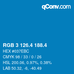 カラーコード: RGB 3 126.4 188.4 | qconv.com