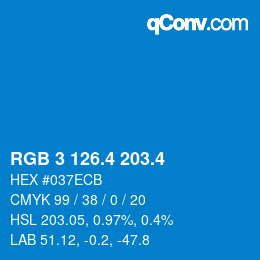 カラーコード: RGB 3 126.4 203.4 | qconv.com