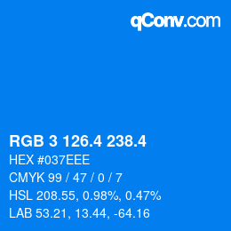カラーコード: RGB 3 126.4 238.4 | qconv.com