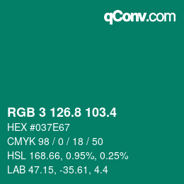 カラーコード: RGB 3 126.8 103.4 | qconv.com