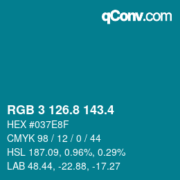 カラーコード: RGB 3 126.8 143.4 | qconv.com