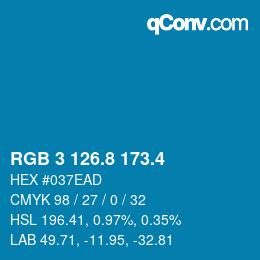 カラーコード: RGB 3 126.8 173.4 | qconv.com