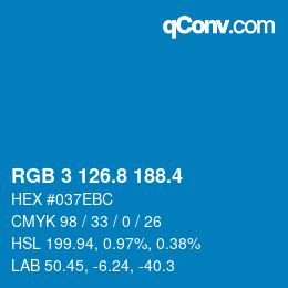 カラーコード: RGB 3 126.8 188.4 | qconv.com
