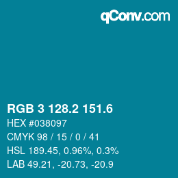 カラーコード: RGB 3 128.2 151.6 | qconv.com