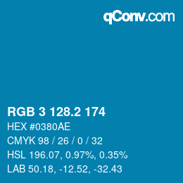 カラーコード: RGB 3 128.2 174 | qconv.com