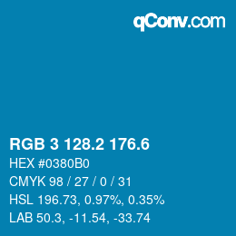 カラーコード: RGB 3 128.2 176.6 | qconv.com