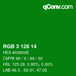 Color code: RGB 3 128 14 | qconv.com
