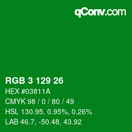 Color code: RGB 3 129 26 | qconv.com