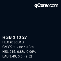 カラーコード: RGB 3 13 27 | qconv.com