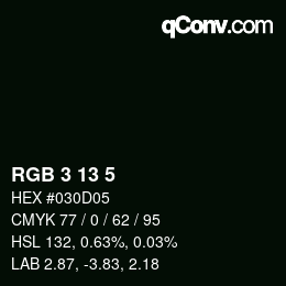 Farbcode: RGB 3 13 5 | qconv.com