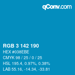 Color code: RGB 3 142 190 | qconv.com